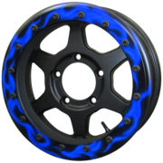 JMX16 Beadlock : Matte Black & Blue Flare (Street Ring)